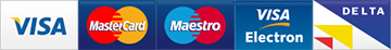 Visa, Mastercard, Maestro, Visa Electron & Delta